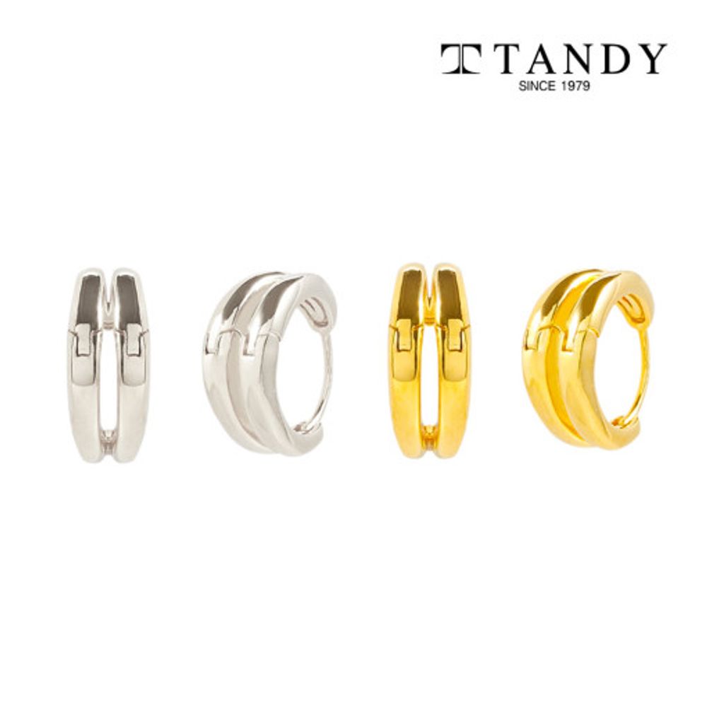 [TANDY] Signature Earrings TDE303: Timeless 92.5% Pure Silver Plated Daily Ring Earrings for a Luxurious Touch - Made in Korea